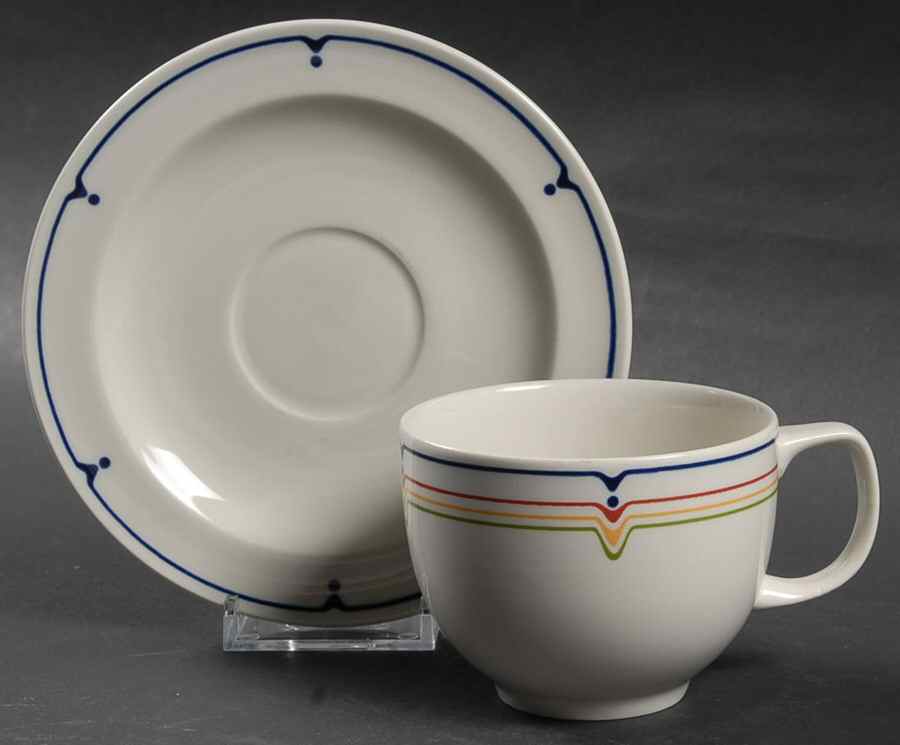 Jazz Flat Cup & Saucer Set by Adams China-1