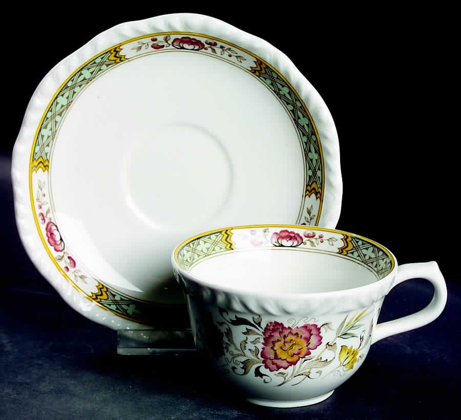 Jeddo Flat Cup & Saucer Set by Adams China-1
