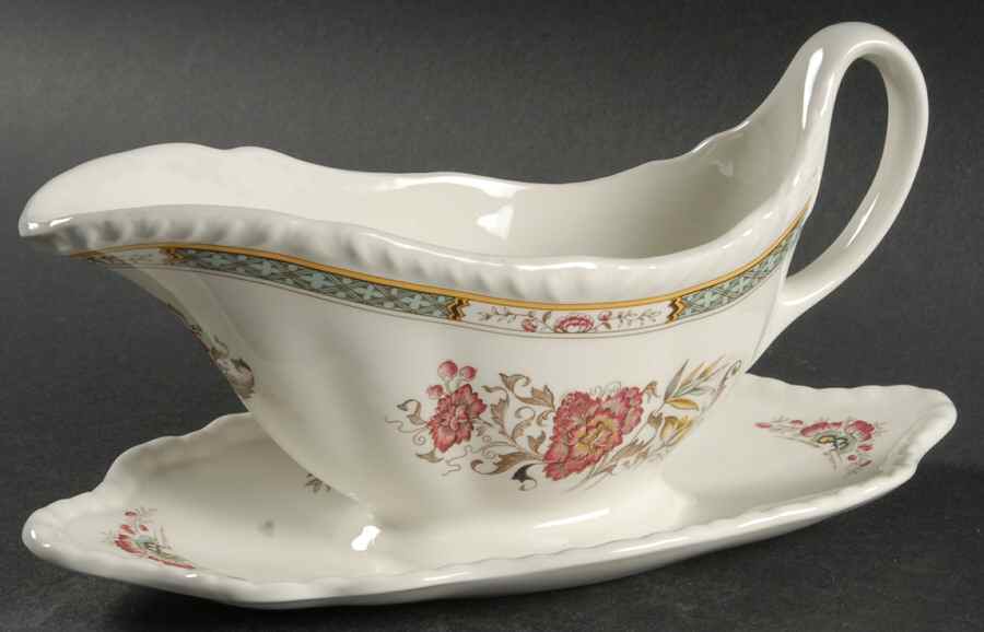 Jeddo Gravy Boat with Attached Underplate by Adams China-1