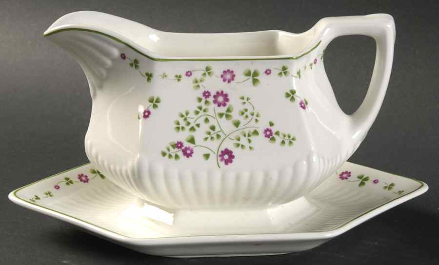Karina Gravy Boat with Attached Underplate by Adams China-1
