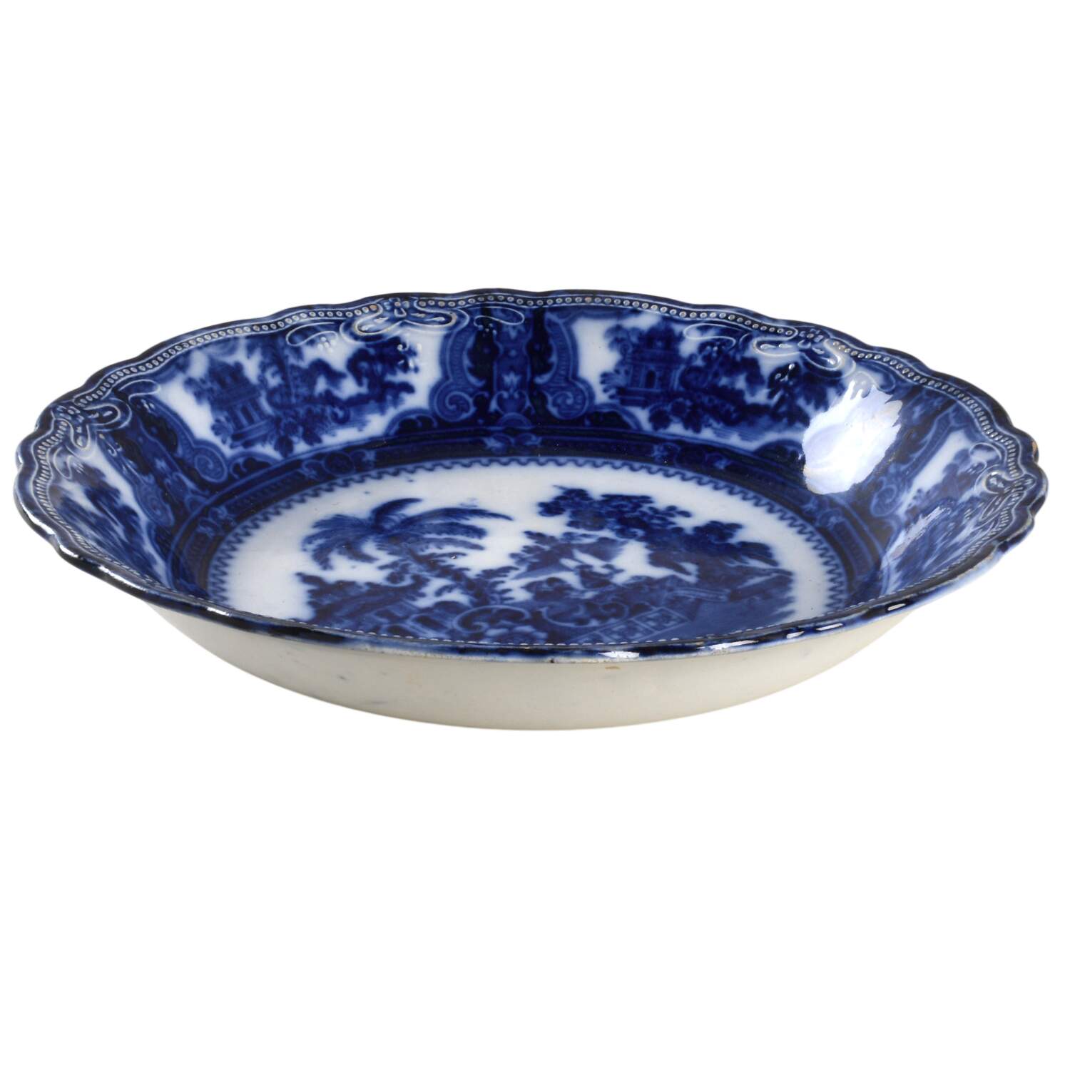 Kyber (Flow Blue, No Trim) 9" Round Vegetable Bowl by Adams China-1
