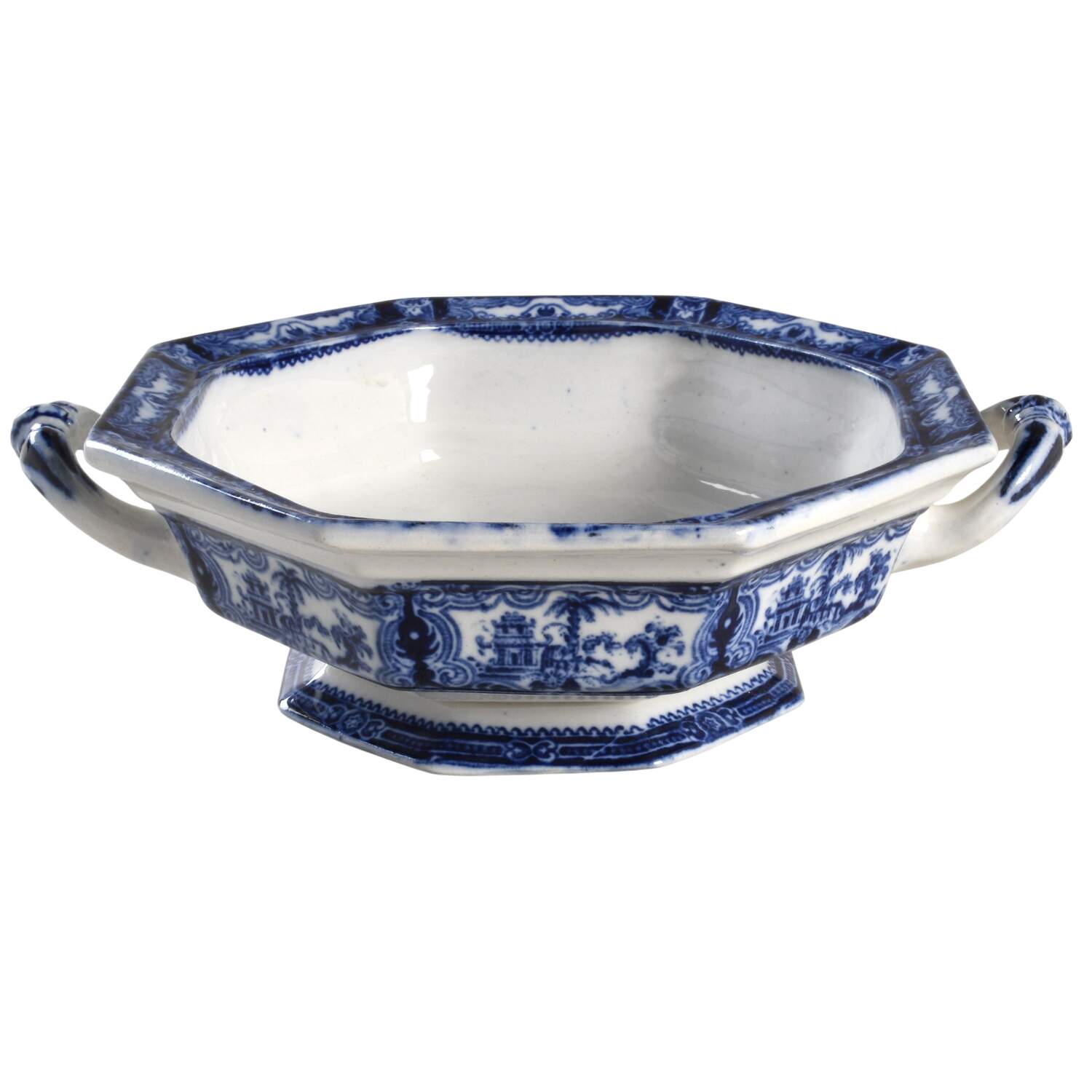 Kyber (Flow Blue, No Trim) Round Vegetable No Lid by Adams China-1