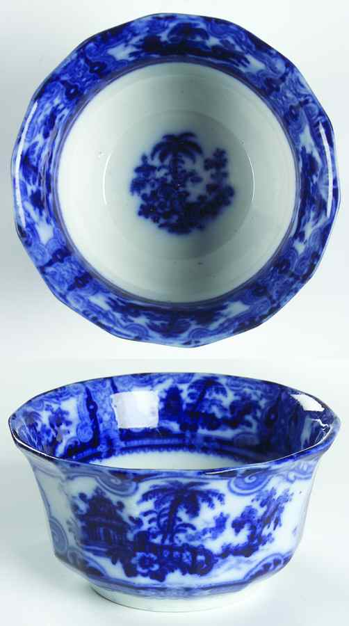 Kyber (Flow Blue, No Trim) Cranberry Bowl by Adams China-1