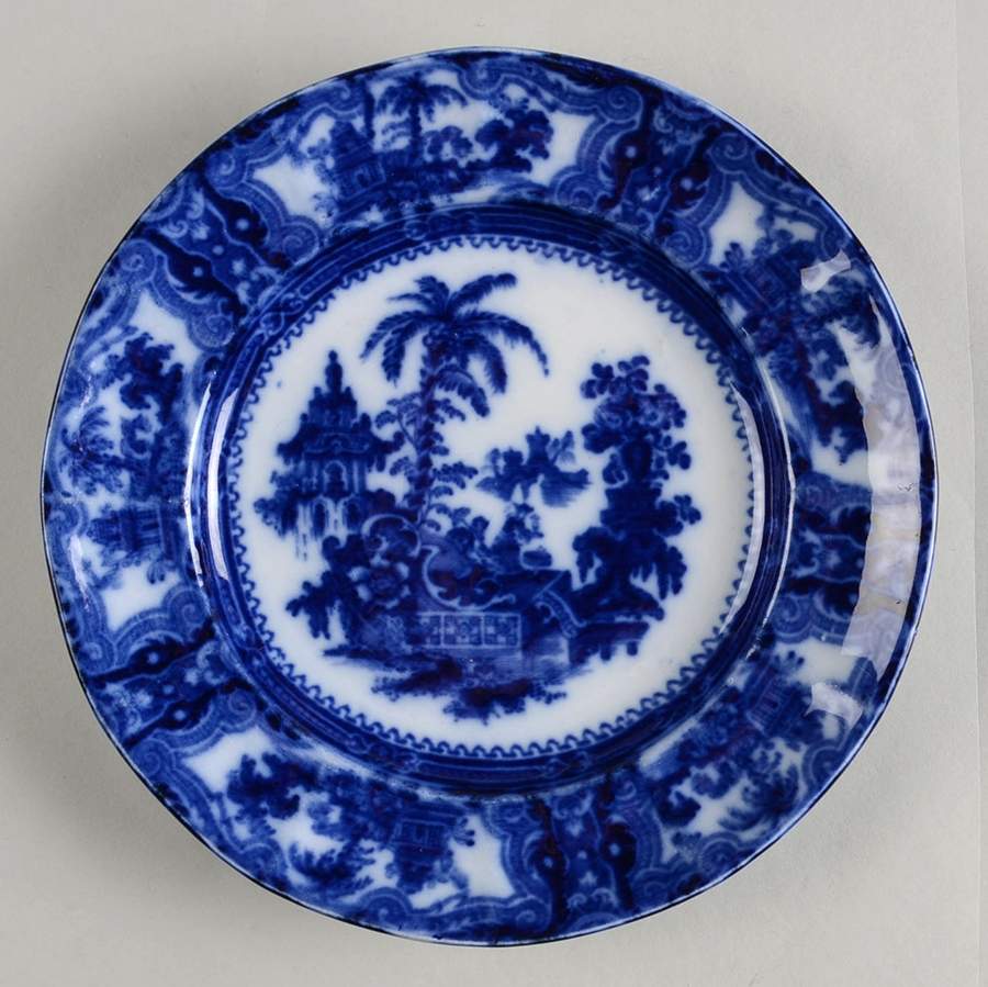 Kyber (Flow Blue, No Trim) Dessert/Pie Plate by Adams China-1