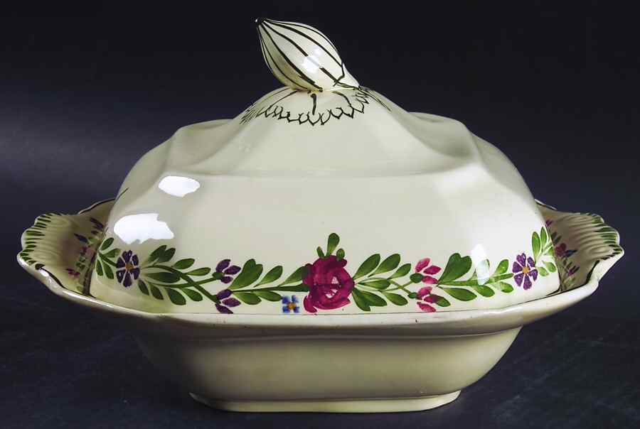 Lakewood (Scalloped) Square Covered Vegetable by Adams China-1