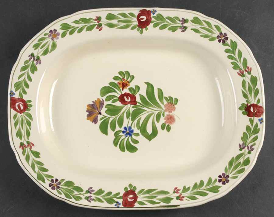 Lakewood (Scalloped) 13" Oval Serving Platter by Adams China-1