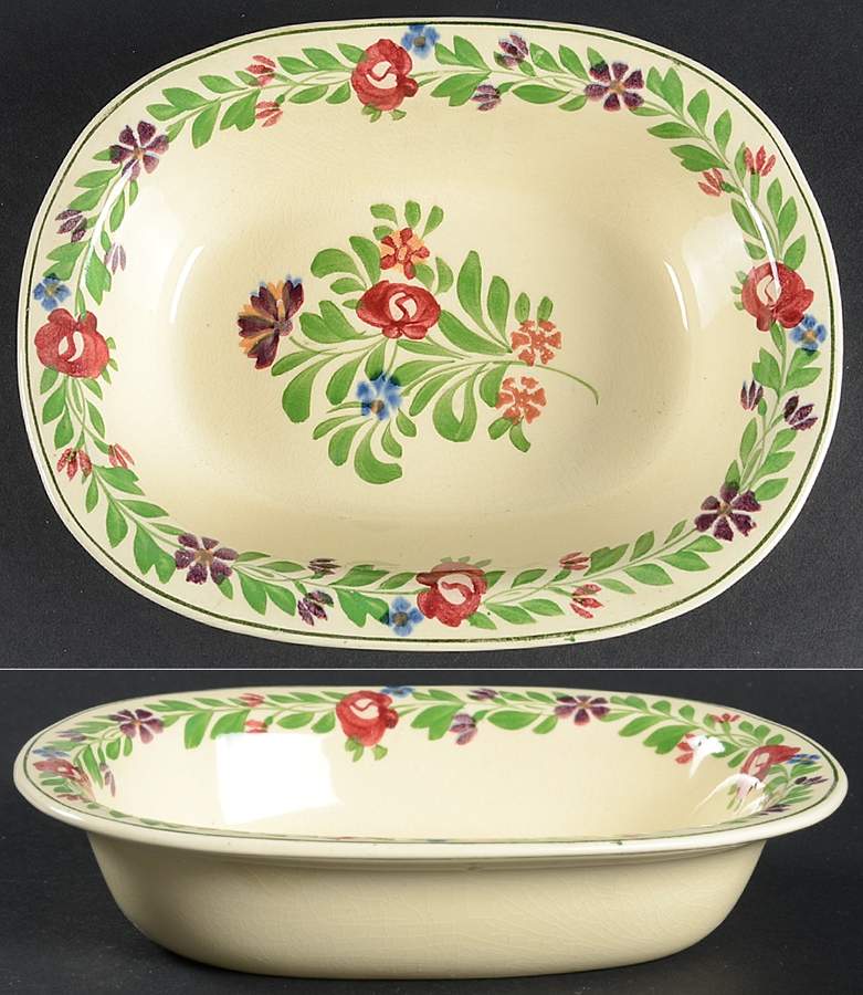 Lakewood (Scalloped) 8" Oval Vegetable Bowl by Adams China-1