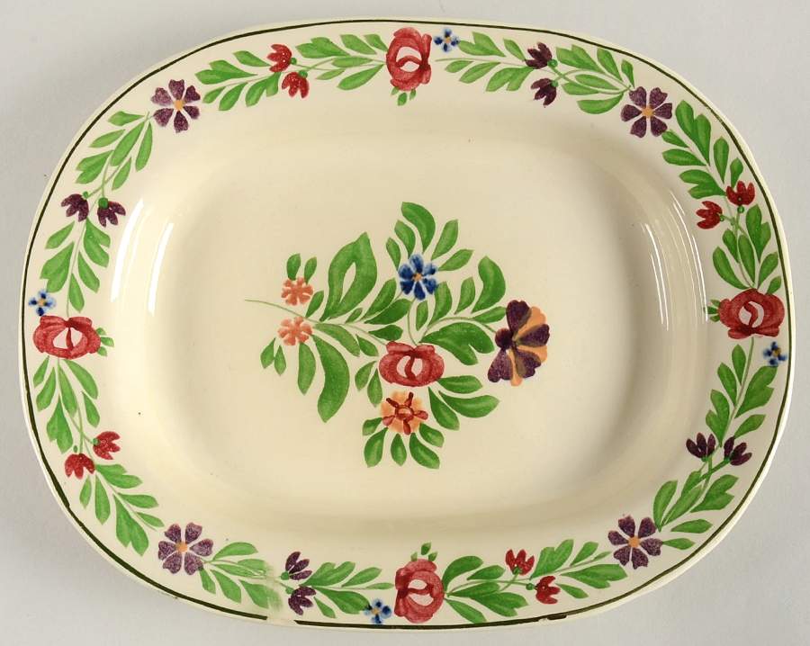 Lakewood (Scalloped) 9" Oval Serving Platter by Adams China-1