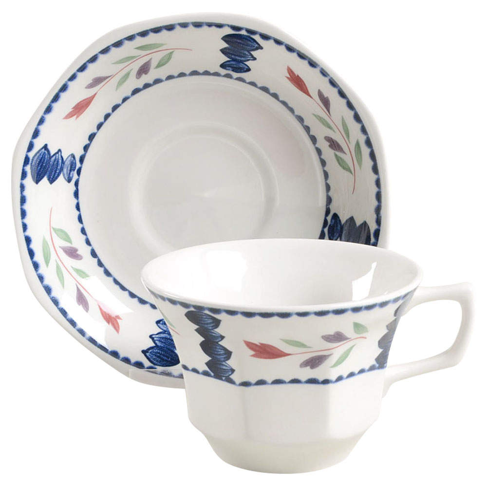 Lancaster Flat Cup & Saucer Set by Adams China-1