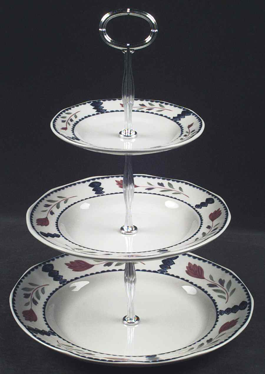 Lancaster 13 7/8"-14 1/4" 3-Tiered Serving Tray(DP,SP,BB) HC by Adams China-1