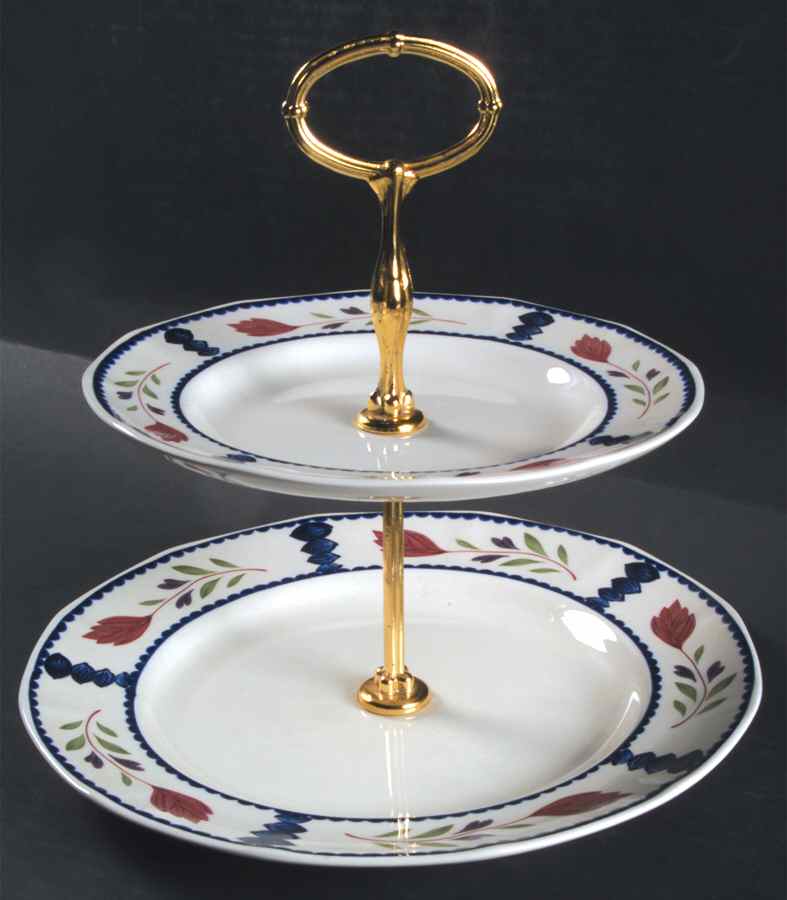 Lancaster 6 5/8"-10"  2 Tiered Serving Tray (Dp, Sp) HC by Adams China-1