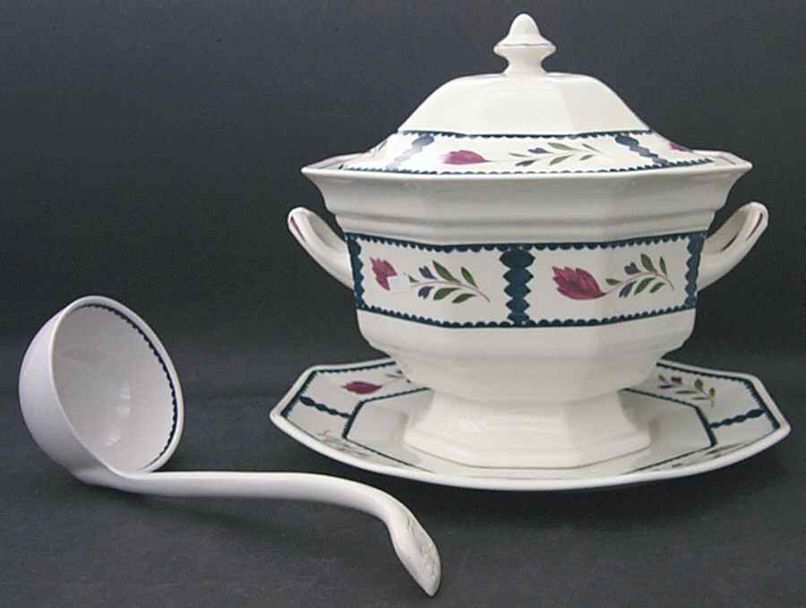 Lancaster Tureen & Lid w/Ladle & Underplate by Adams China-1