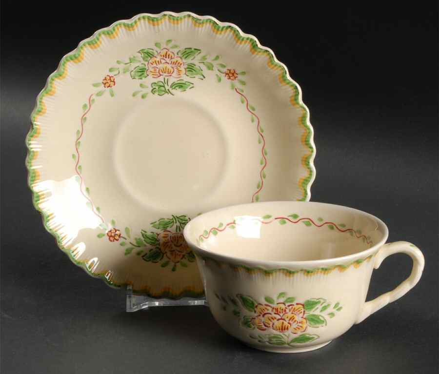 Lancaster (Titianware) Flat Cup & Saucer Set by Adams China-1