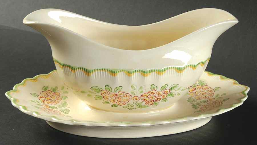 Lancaster (Titianware) Gravy Boat with Attached Underplate by Adams China-1