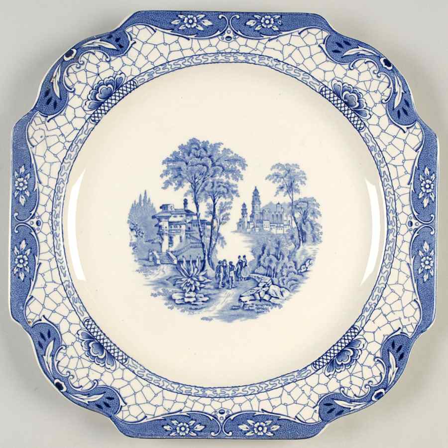 Landscape (Blue & White) 12" Chop Plate (Round Platter) by Adams China-1