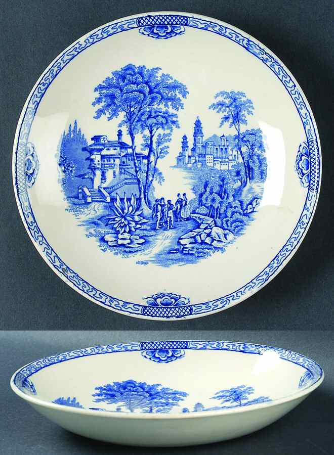 Landscape (Blue & White) Coupe Soup Bowl by Adams China-1