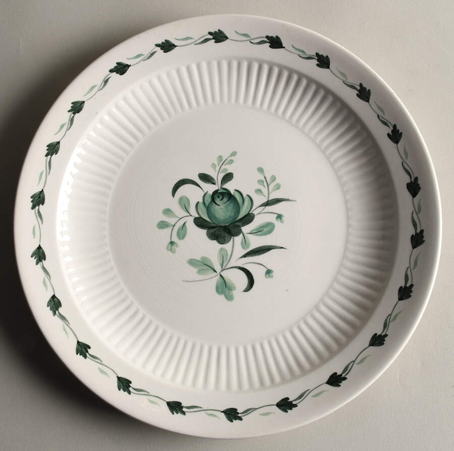 Lincoln (Green Vine on Rim) Dinner Plate by Adams China-1