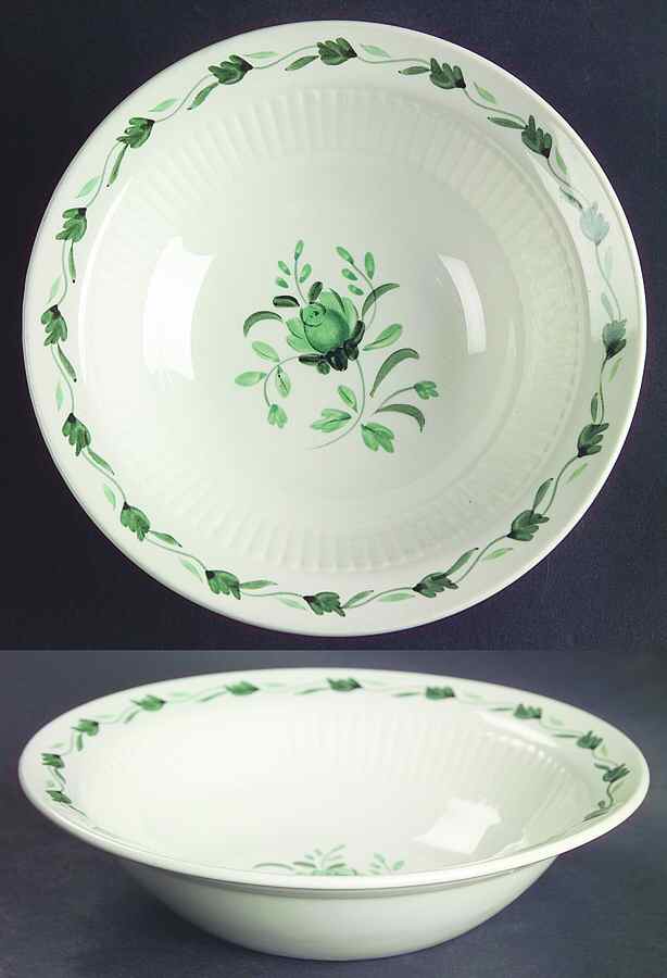 Lincoln (Green Vine on Rim) Rim Cereal Bowl by Adams China-1