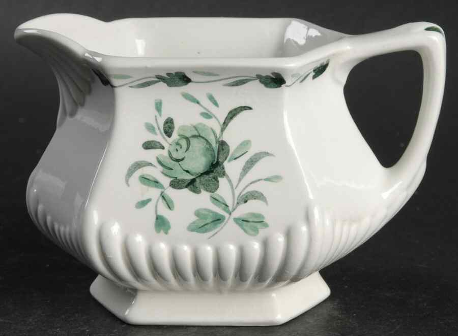 Lincoln (Green Vine on Rim) Creamer by Adams China-1