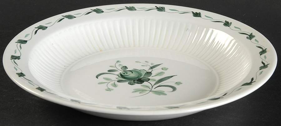 Lincoln (Green Vine on Rim) Rim Soup Bowl by Adams China-1