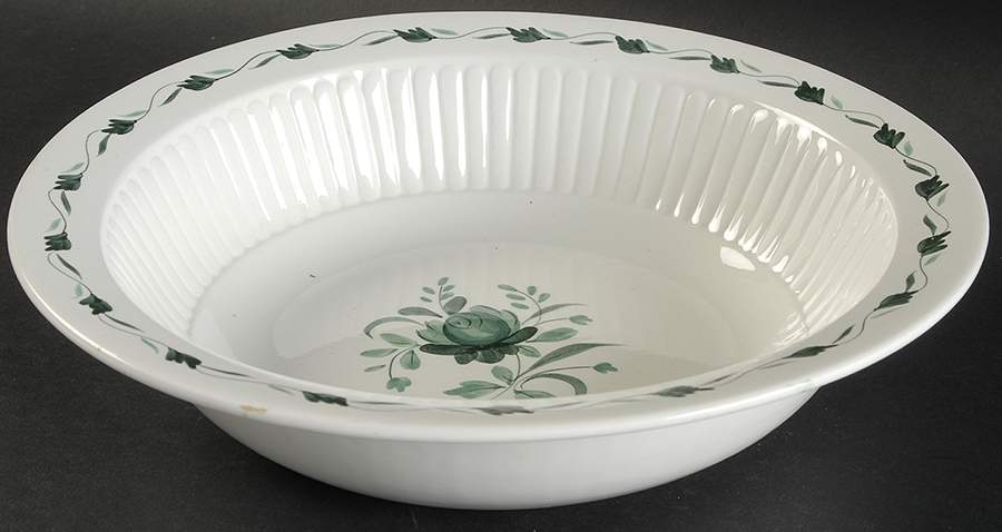 Lincoln (Green Vine on Rim) 10" Round Vegetable Bowl by Adams China-1