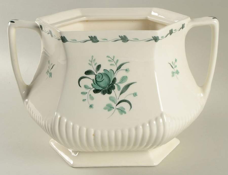 Lincoln (Green Vine on Rim) Tureen No Lid by Adams China-1