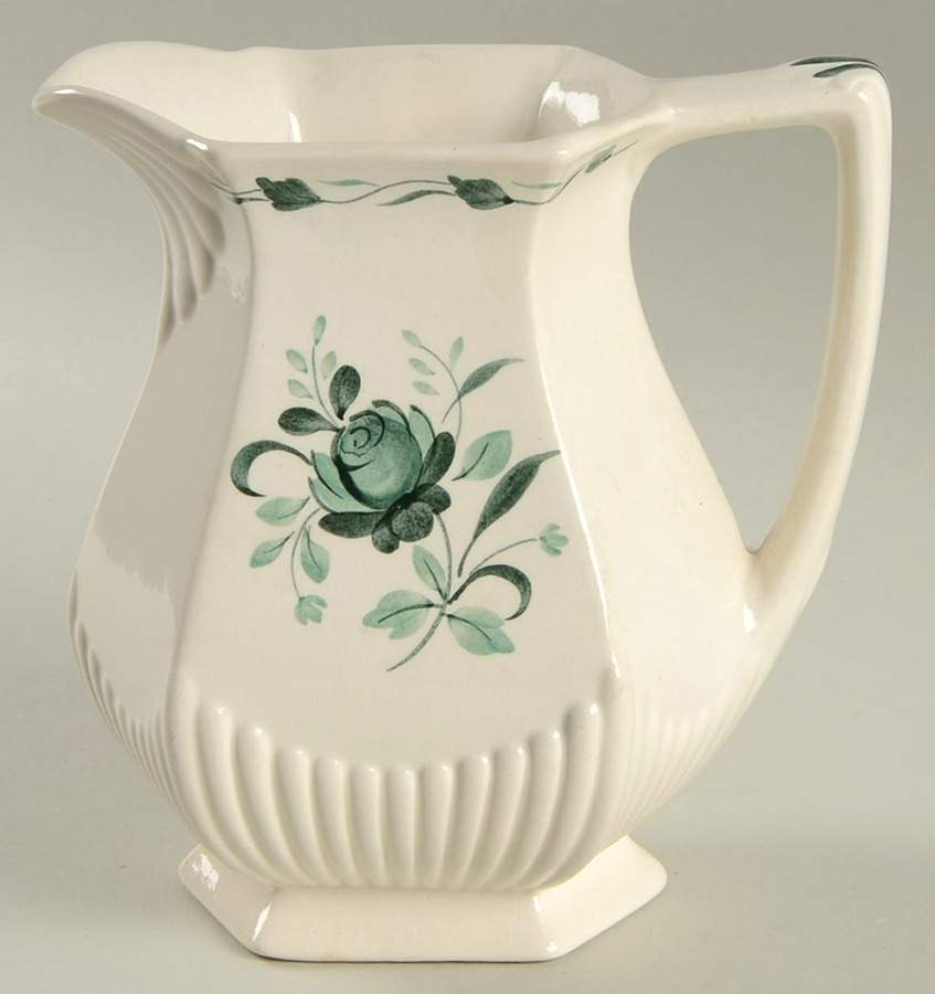 Lincoln (Green Vine on Rim) Pitcher by Adams China-1