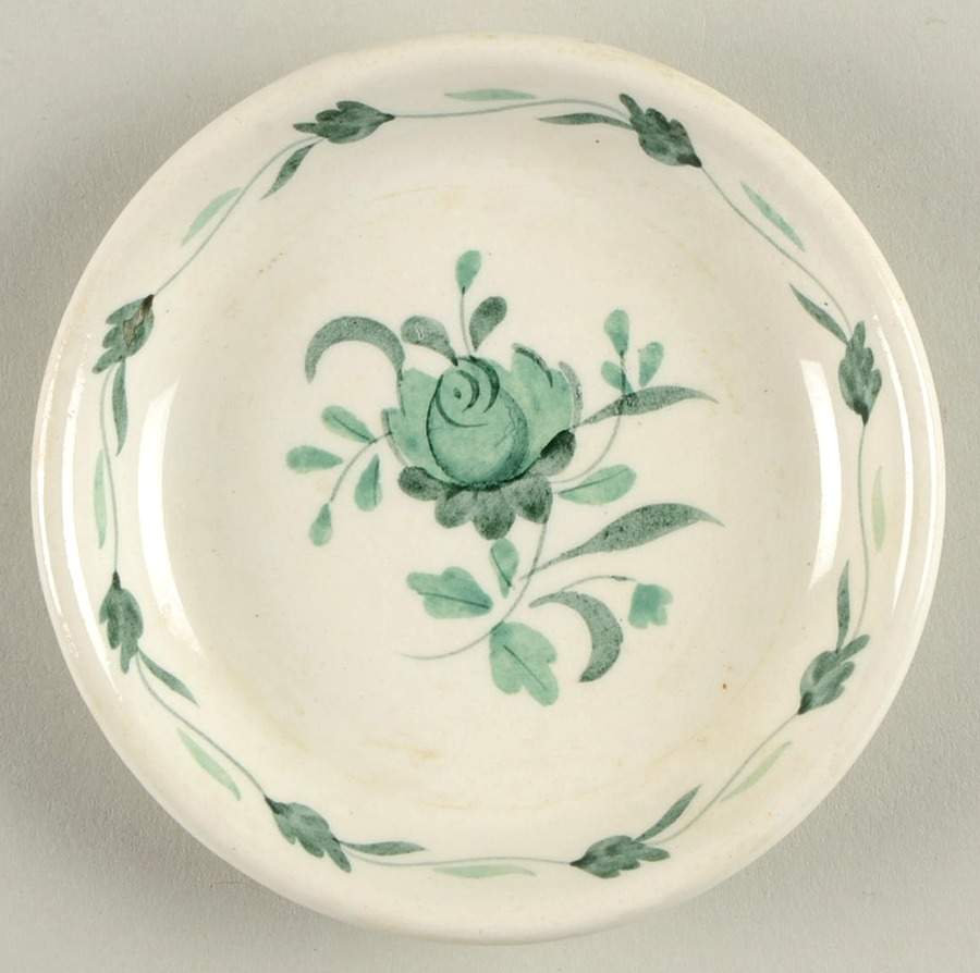 Lincoln (Green Vine on Rim) Butter Pat by Adams China-1