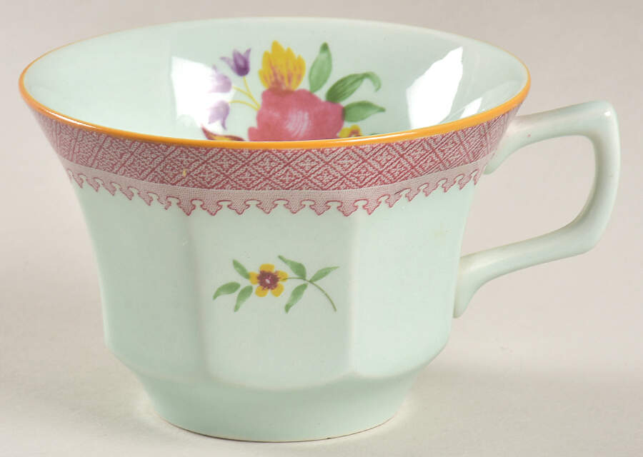 Lowestoft (Newer Backstamp) Flat Cup by Adams China-1