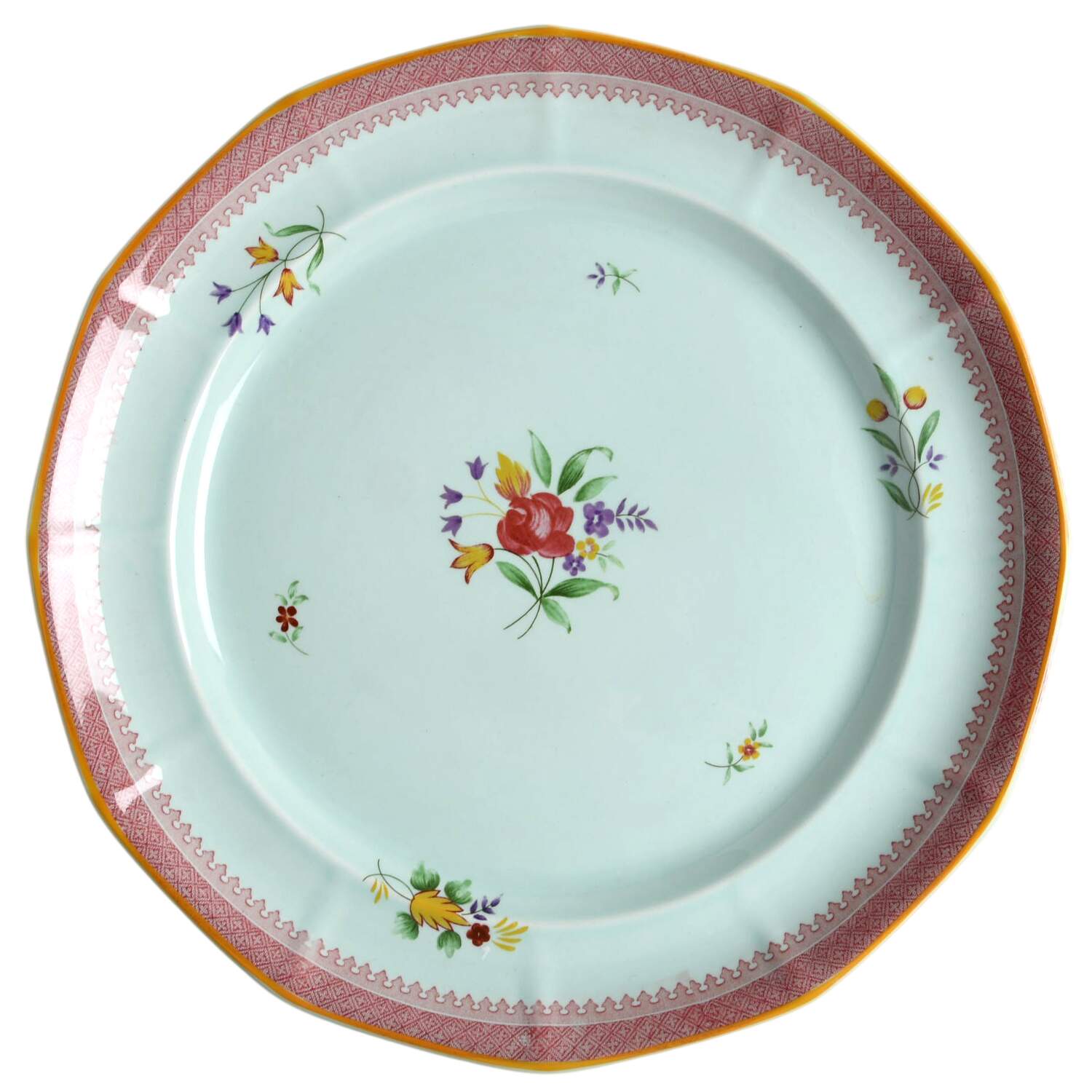 Lowestoft (Newer Backstamp) 12" Chop Plate (Round Platter) by Adams China-1