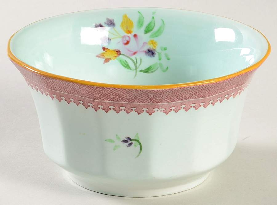 Lowestoft (Newer Backstamp) Cranberry Bowl by Adams China-1