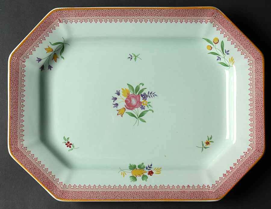 Lowestoft (Newer Backstamp) 12" Oval Serving Platter by Adams China-1