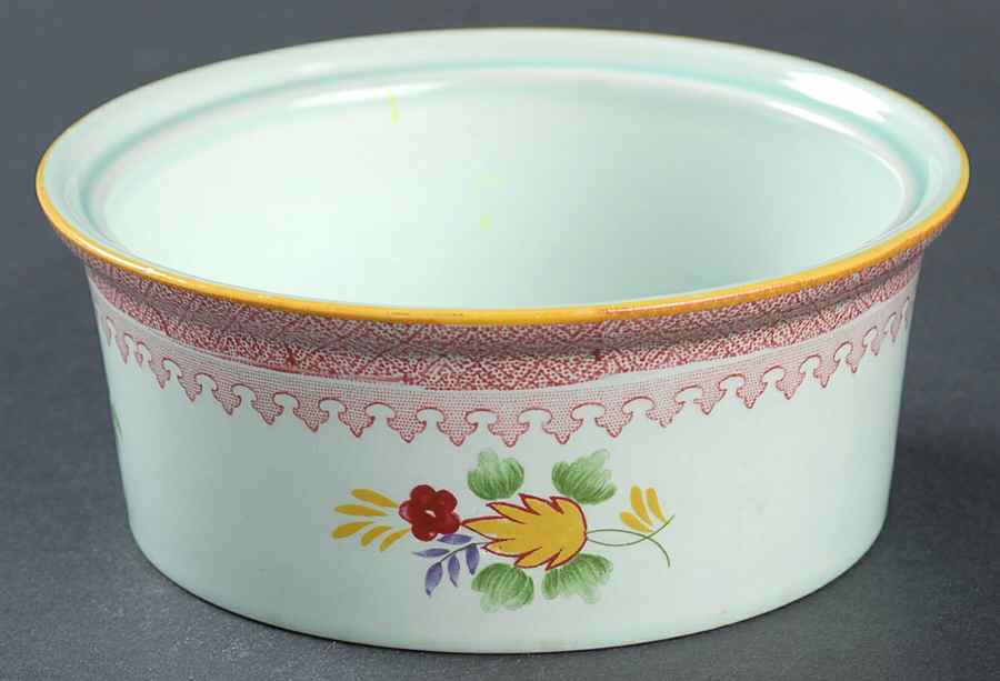 Lowestoft (Newer Backstamp) Butter Box No Lid by Adams China-1