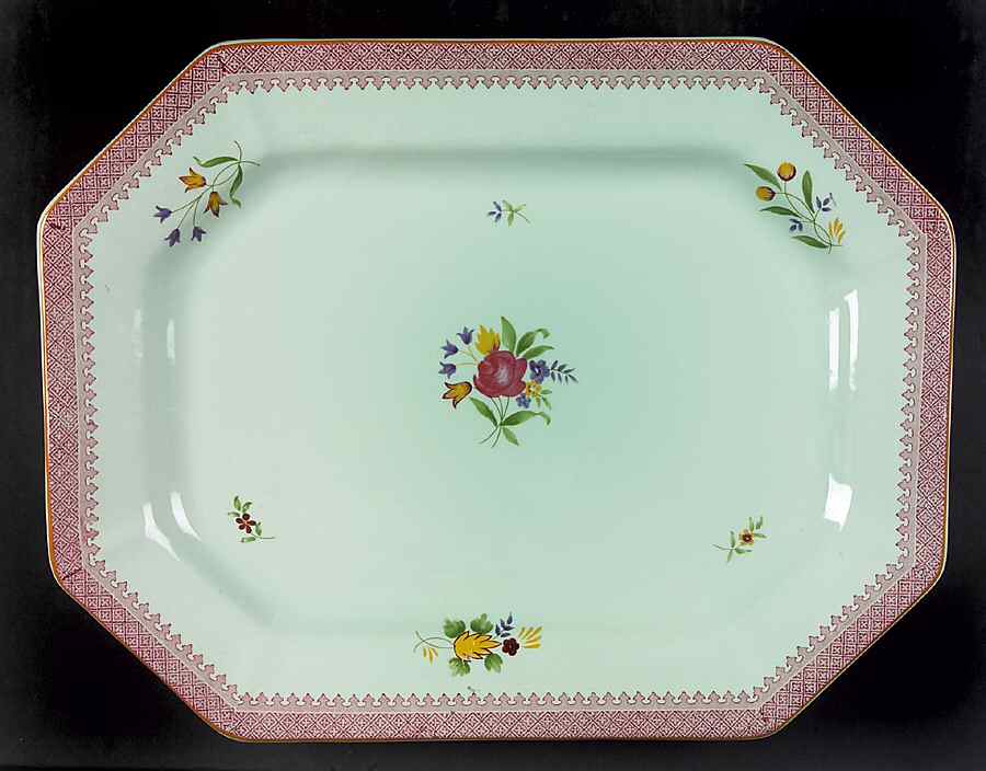 Lowestoft (Newer Backstamp) 14" Oval Serving Platter by Adams China-1