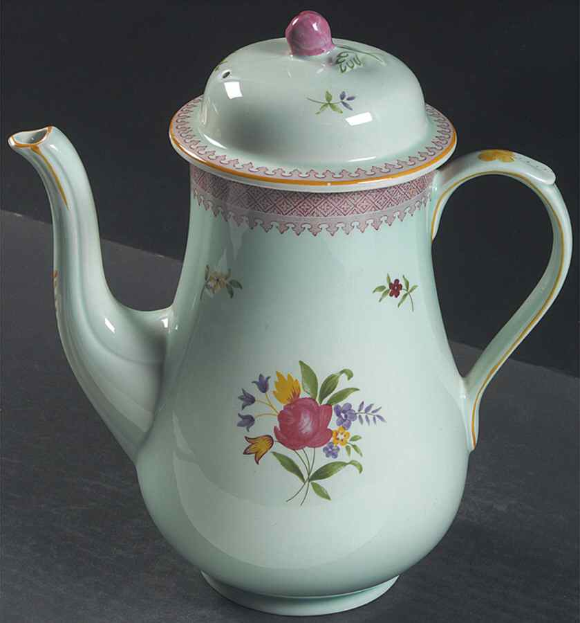 Lowestoft (Newer Backstamp) Small Coffee Pot & Lid by Adams China-1