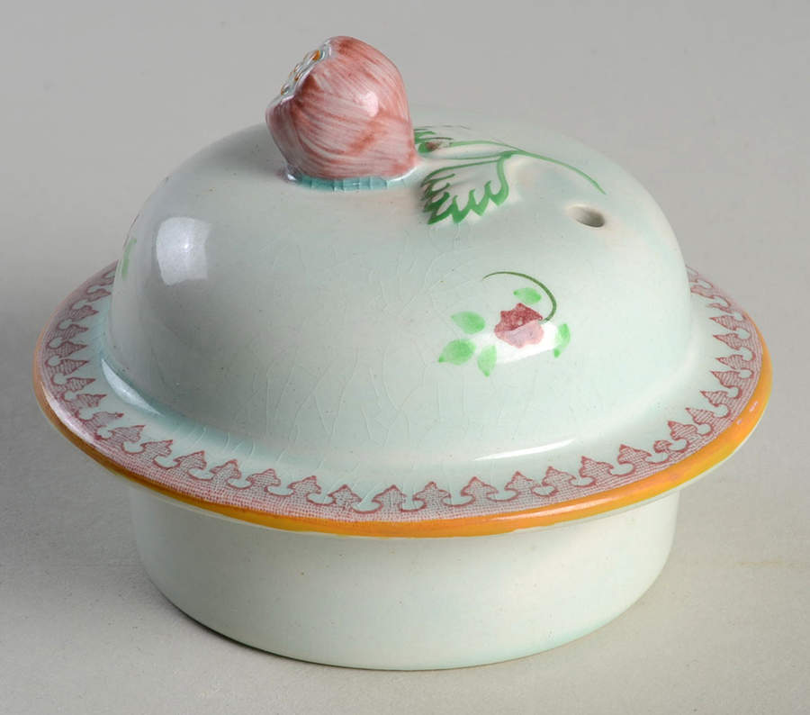 Lowestoft (Older Backstamp) Lid for Teapot by Adams China-1