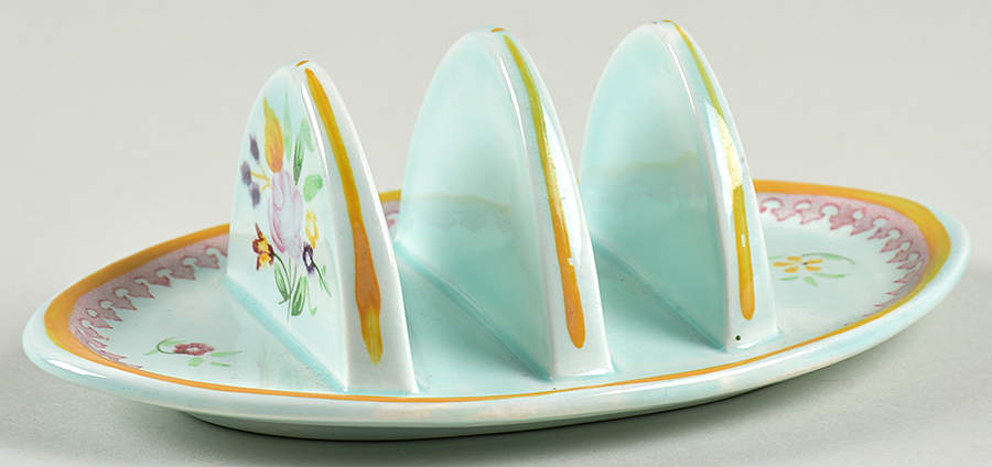 Lowestoft (Older Backstamp) Toast/Letter Rack by Adams China-1