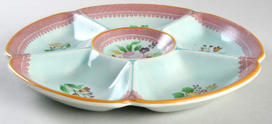 Lowestoft (Older Backstamp) 6-Part Relish by Adams China-1