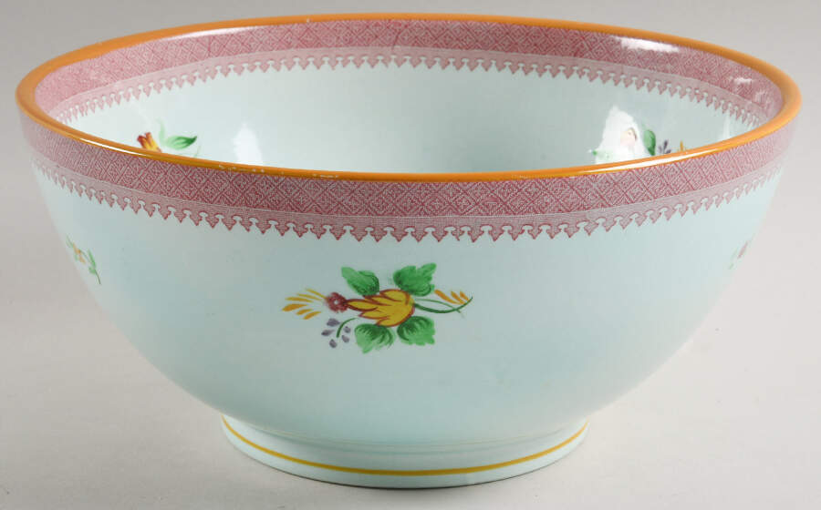 Lowestoft (Older Backstamp) 9" Salad Serving Bowl by Adams China-1