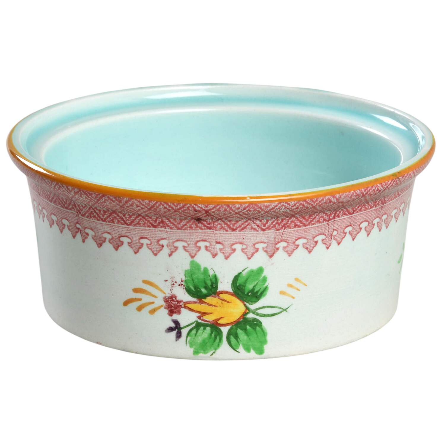 Lowestoft (Older Backstamp) Butter Box No Lid by Adams China-1