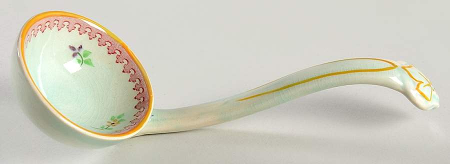 Lowestoft (Older Backstamp) Solid Piece Sauce Ladle by Adams China-1