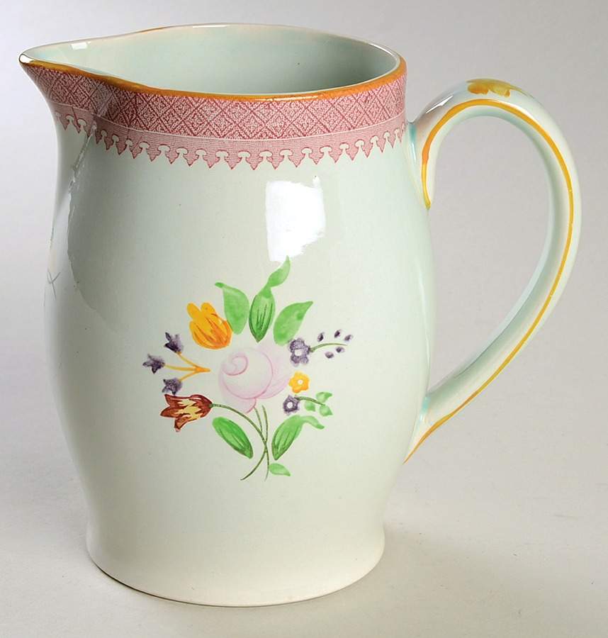 Lowestoft (Older Backstamp) 24 Oz Pitcher by Adams China-1
