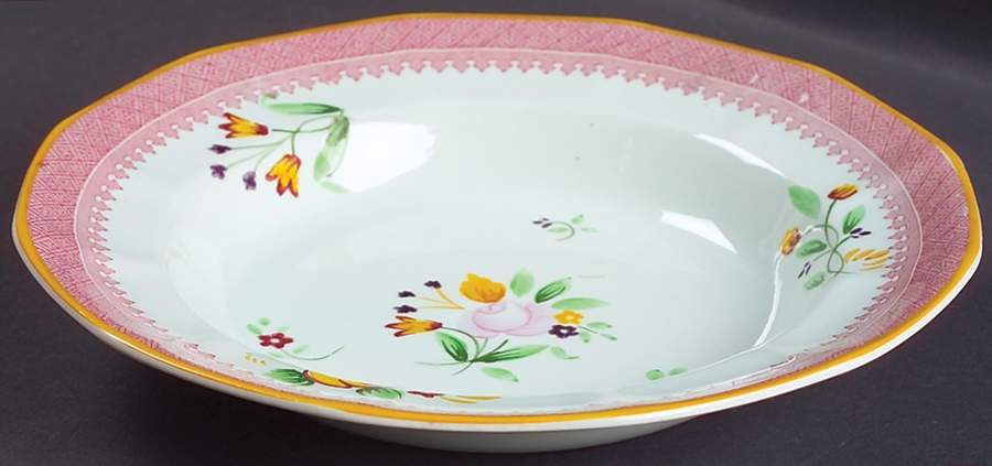 Lowestoft (Older Backstamp) Rim Soup Bowl by Adams China-1