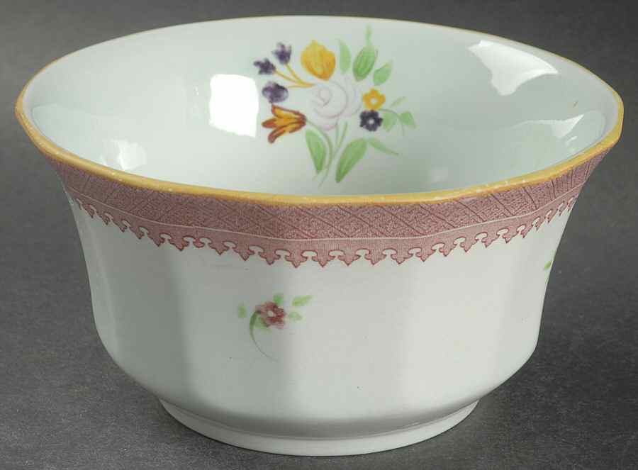 Lowestoft (Older Backstamp) Cranberry Bowl by Adams China-1