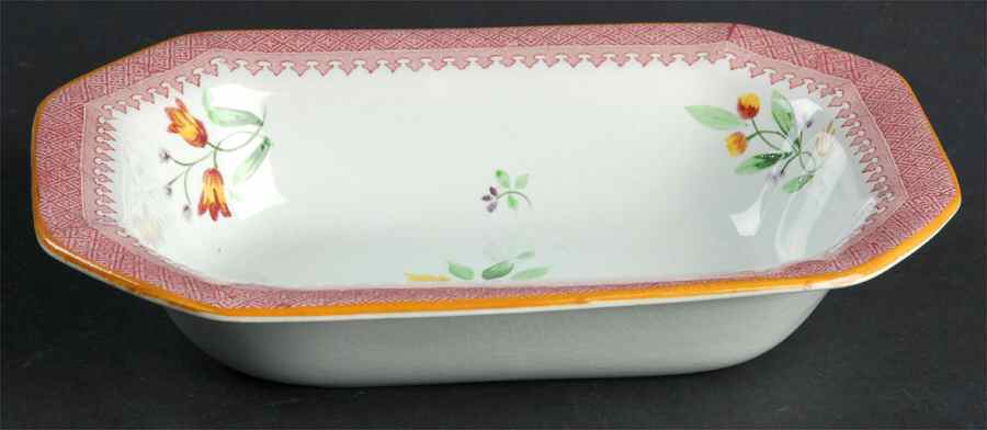 Lowestoft (Older Backstamp) 8" Oval Vegetable Bowl by Adams China-1