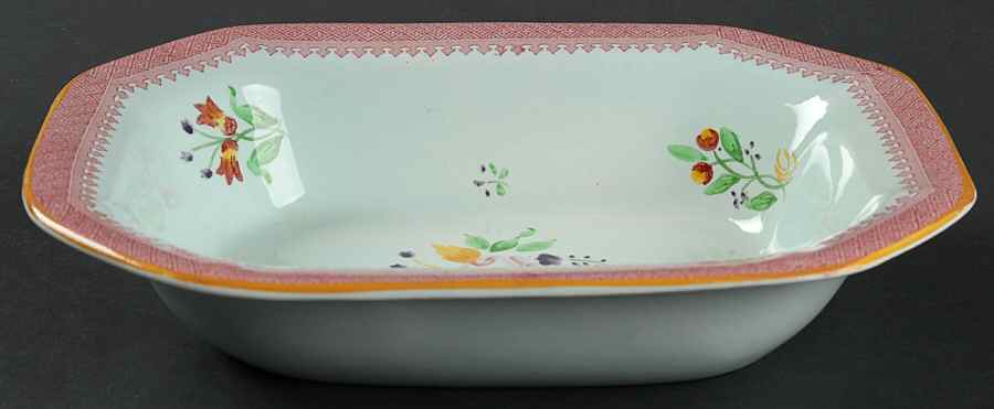 Lowestoft (Older Backstamp) 10" Oval Vegetable Bowl by Adams China-1
