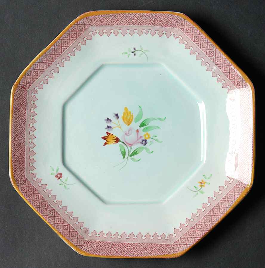 Lowestoft (Older Backstamp) Underplate for Octagonal Sauce Boat by Adams China-1