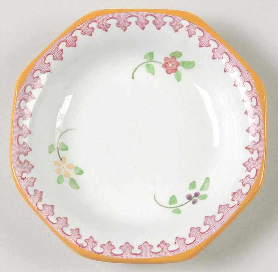 Lowestoft (Older Backstamp) Butter Pat by Adams China-1