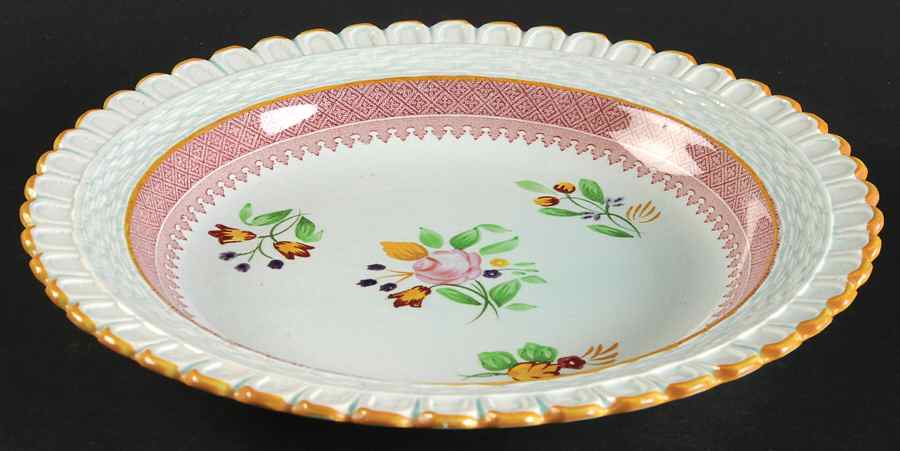 Lowestoft (Older Backstamp) Rim Soup Bowl by Adams China-1