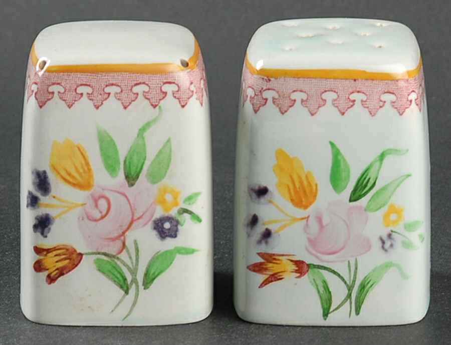Lowestoft (Older Backstamp) Salt & Pepper Set by Adams China-1